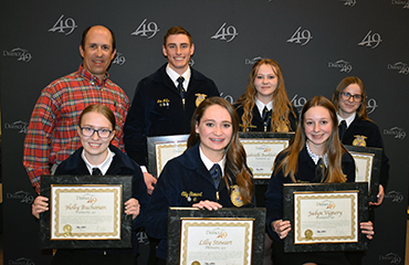  FFA officers from Falcon High receive Fantastic 49 recognition.
